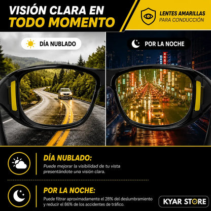 Kyar® Anteojos Anti Encandilamiento Visión Nocturna HD